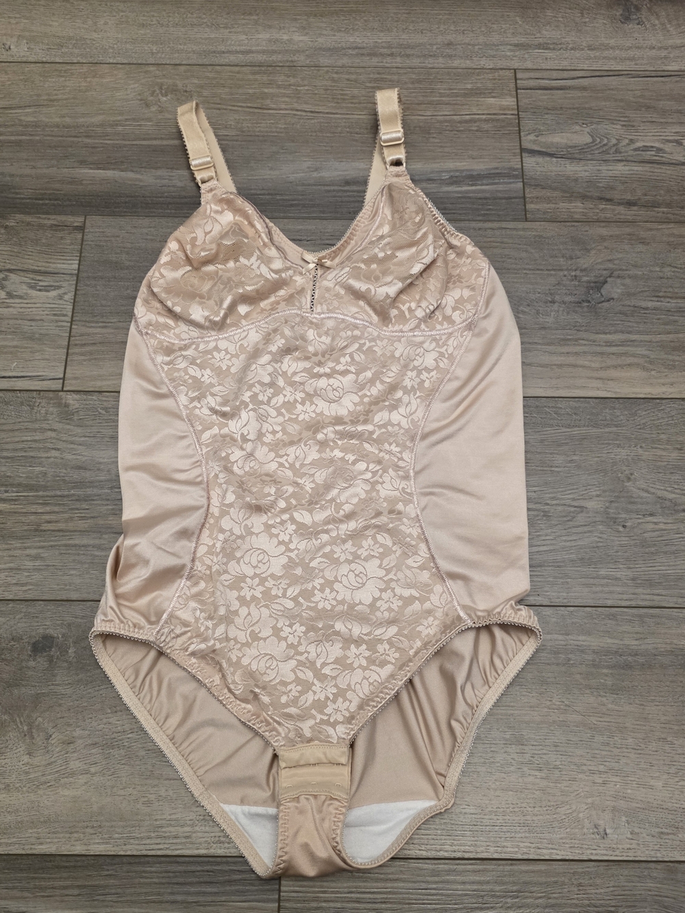 Bali Beige Floral Lace Shapewear Bodysuit